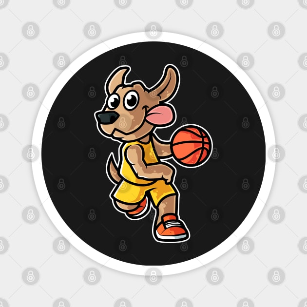 Dog Basketball Game Day Funny Team Sports B-ball graphic Magnet by theodoros20